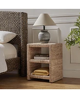Dominik Coastal 24" Side Table with 2 Two Open Shelves