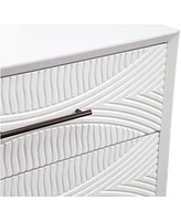 Modern Groovy 1-Drawer Wood Nightstand for Small Spaces