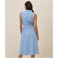 Pact Women's Organic Cotton Sunset Lightweight Sleeveless Shirtdress