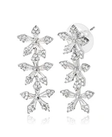 Jessica Simpson Crystal Snowflake Drop Earrings - Silver