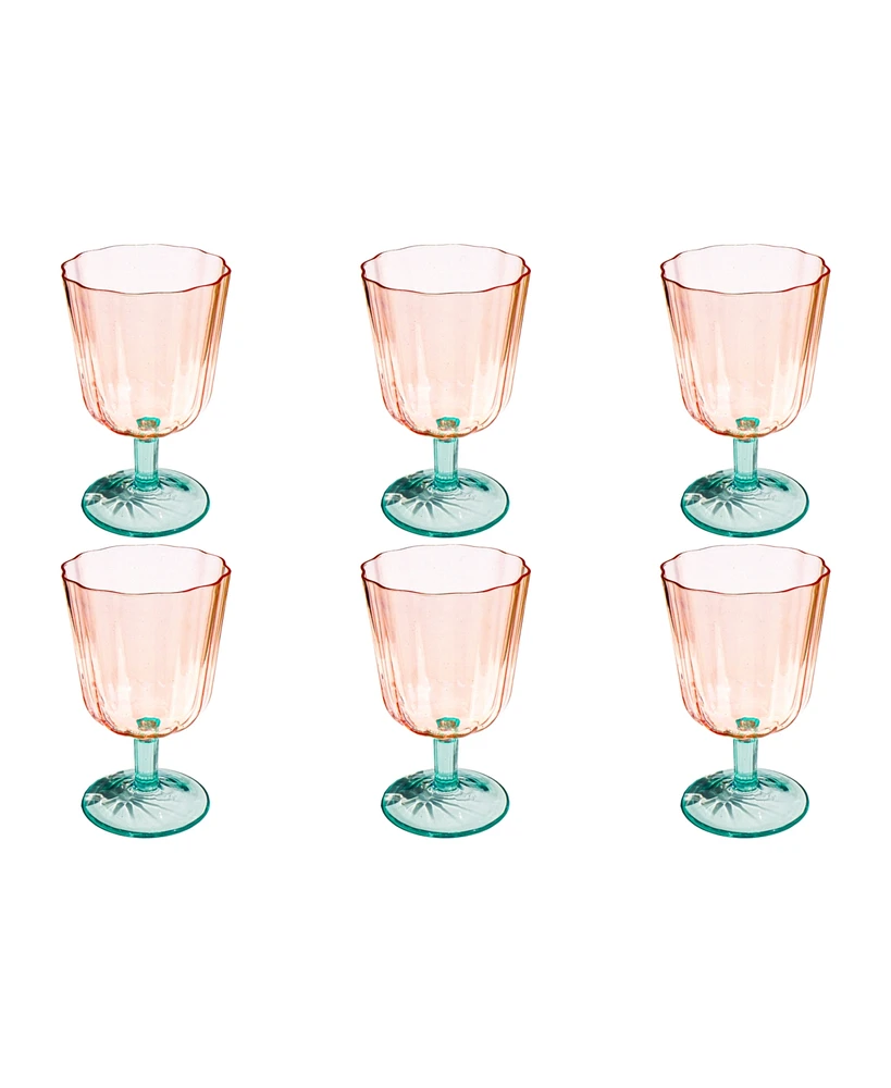 TarHong Vines Etch Jumbo Glasses, Set of 6