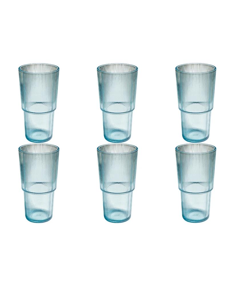 TarHong Fine Ribbed Jumbo Glasses, Set of 6