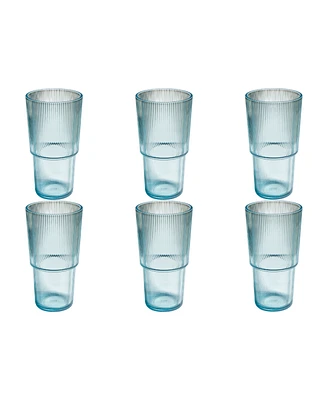 TarHong Fine Ribbed Jumbo Glasses, Set of 6