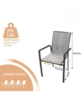 Aluminium Frame with Stackable Dining Chairs