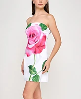 Bcx Juniors' Strapless Rose Placement Bodycon Dress