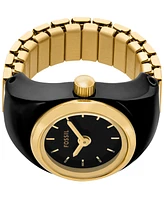 Fossil Women's Two-Hand Gold-Tone Stainless Steel Ring Watch, 15mm