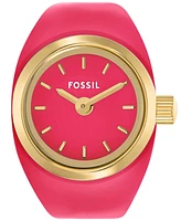 Fossil Women's Two-Hand Pink Stainless Steel Ring Watch, 15mm