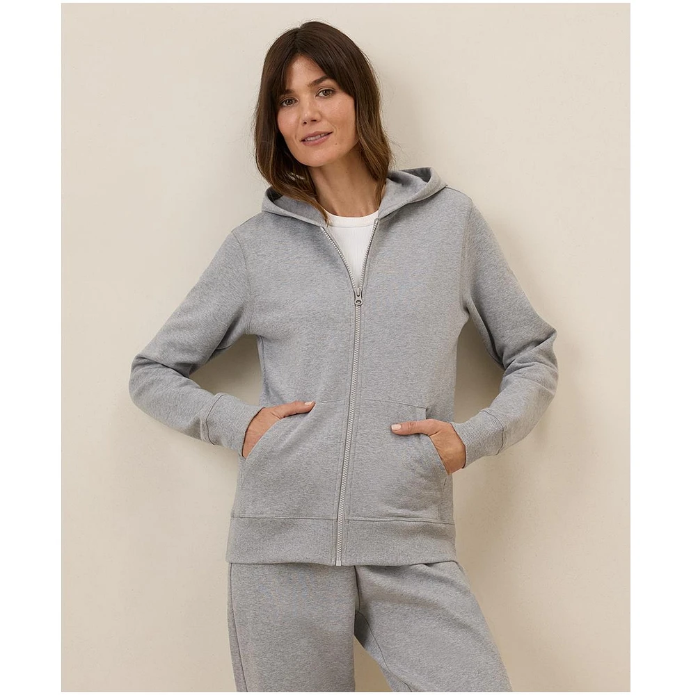 Pact Women's Organic Cotton Cloud Brushed Fleece Zip Hoodie