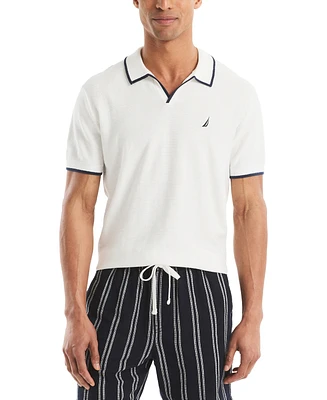 Nautica Men's Textured Sweater Polo Shirt