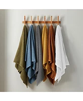 Linery & Co. Quick-Drying Cotton Diamond Waffle Textured 6-Piece Hand Towel Set