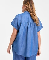 Style & Co Plus Button-Front Short-Sleeve Shirt, Exclusively at Macy's