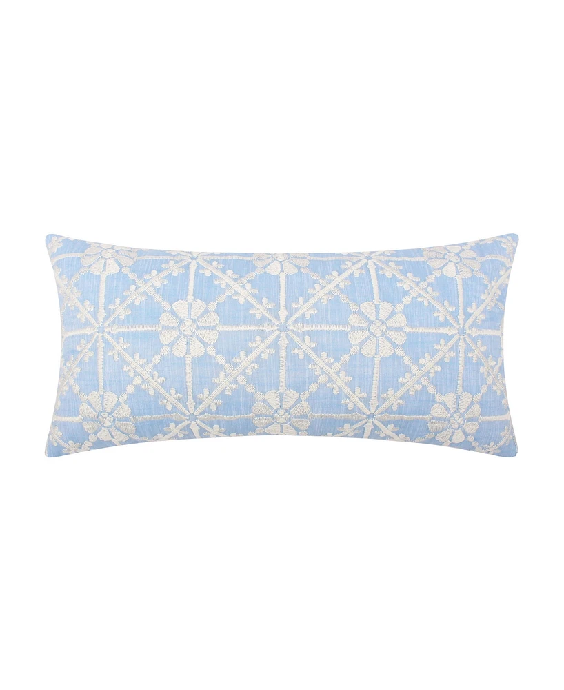 Levtex Evelyn Embroidered Decorative Pillow, 12" x 24"