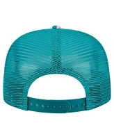 New Era Men's Aqua Miami Dolphins Adventure Pattern Golfer Snapback Hat