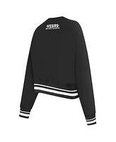 Pro Standard Women's Black Vegas Golden Knights Area Code Cropped Pullover Sweatshirt