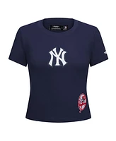Pro Standard Women's Navy New York Yankees Game Day Classics Baby Doll Cropped T-Shirt