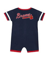 Outerstuff Baby Boys and Girls 2-Piece Navy Atlanta Braves Double Hit Coverall Set
