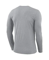 Nike Men's Heather Gray Oklahoma Sooners Legend Wordmark Performance Long Sleeve T-Shirt