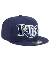 New Era Men's Navy Tampa Bay Rays Overlap 59FIFTY Hat