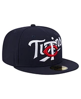 New Era Men's Navy Minnesota Twins Overlap 59FIFTY Hat