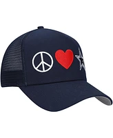 New Era Women's Navy Dallas Cowboys Peace Love Trucker 9FORTY Adjustable Hat