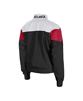 5th & Ocean Women's Black Atlanta United Fc Leisure Cropped Full-Zip Windbreaker Jacket