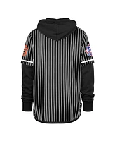 '47 Brand Men's Black San Francisco Giants Pinstripe Double Header Pullover Hoodie