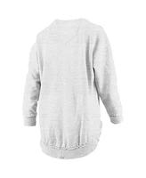 Pressbox Women's Heather Gray Notre Dame Fighting Irish Field Day Melange Poncho Pullover Sweatshirt