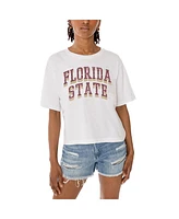 Gameday Couture Women's White Florida State Seminoles Claim To Fame Boxy Cropped T-Shirt