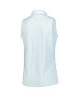 Under Armour Women's Aqua The Players Drive Clubhouse Grid Sleeveless Polo Shirt
