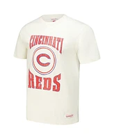 Mitchell & Ness Men's Cream Cincinnati Reds Arched Logo Slub T-Shirt