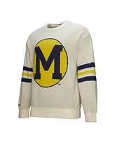 Mitchell & Ness Men's Cream Michigan Wolverines Retro Pullover Sweater