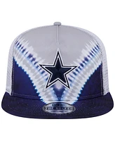 New Era Men's Gray/Navy Dallas Cowboys Throwback Dye Golfer Snapback Hat