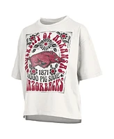 Pressbox Women's White Arkansas Razorbacks Harmony Oversized T-Shirt