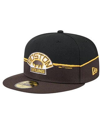 New Era Men's Brown/Black Boston Bruins Vintage Color Dip 59FIFTY Fitted Hat