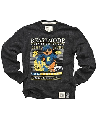 Roots of Fight Men's Marshawn Lynch Cal Black Bears Beast Mode Tri-Blend Pullover Sweatshirt