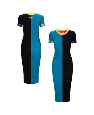 Staud Women's Teal/Black Jacksonville Jaguars Colleen Dress