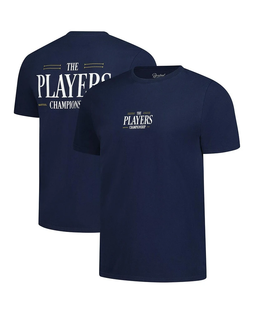 Barstool Golf Men's Navy 2025 The Players Varsity Logo T-Shirt