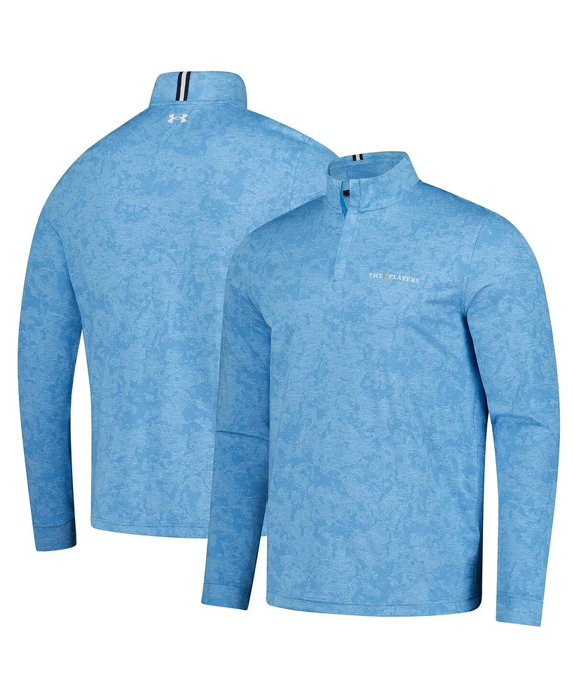 Under Armour Men's Blue The Players Line Dye Jacquard Quarter-Zip Pullover Sweatshirt