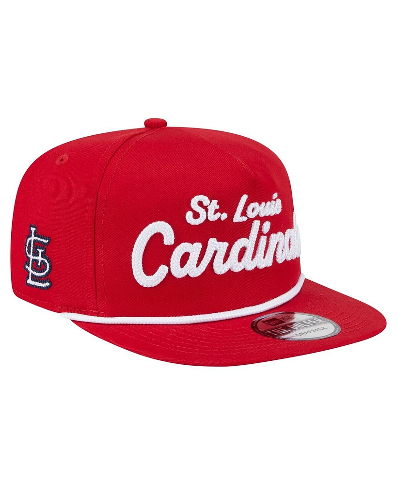 New Era Men's Red St. Louis Cardinals Team Text Golfer Snapback Hat