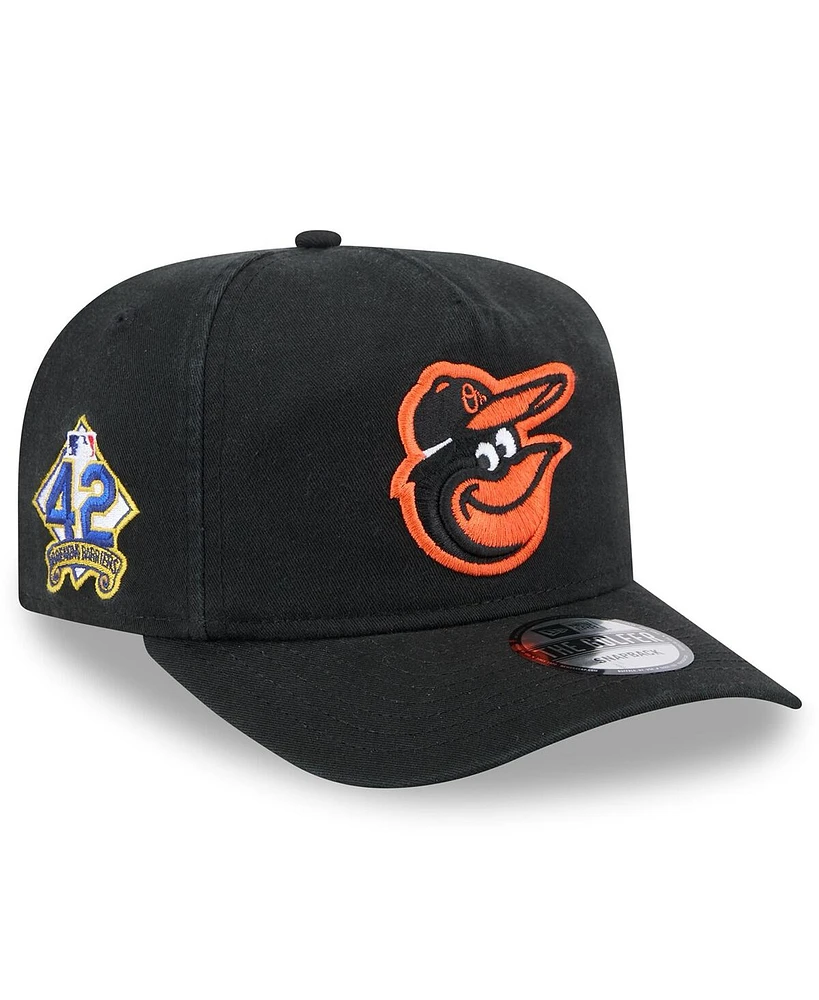 New Era Men's Black Baltimore Orioles 2025 Jackie Robinson Day Golfer Adjustable Hat