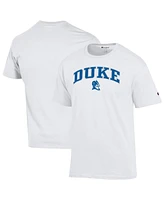 Champion Men's White Duke Blue Devils Arched Logo T-Shirt