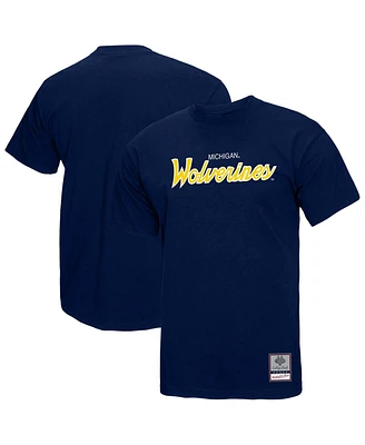 Mitchell & Ness Men's Navy Michigan Wolverines Elite Script T-Shirt
