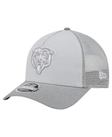 New Era Men's Gray Chicago Bears Domain A-Frame Trucker 9FORTY Adjustable Hat