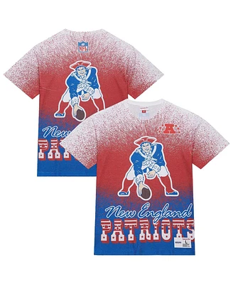 Mitchell & Ness Men's White New England Patriots Team Burst Vintage Logo T-Shirt