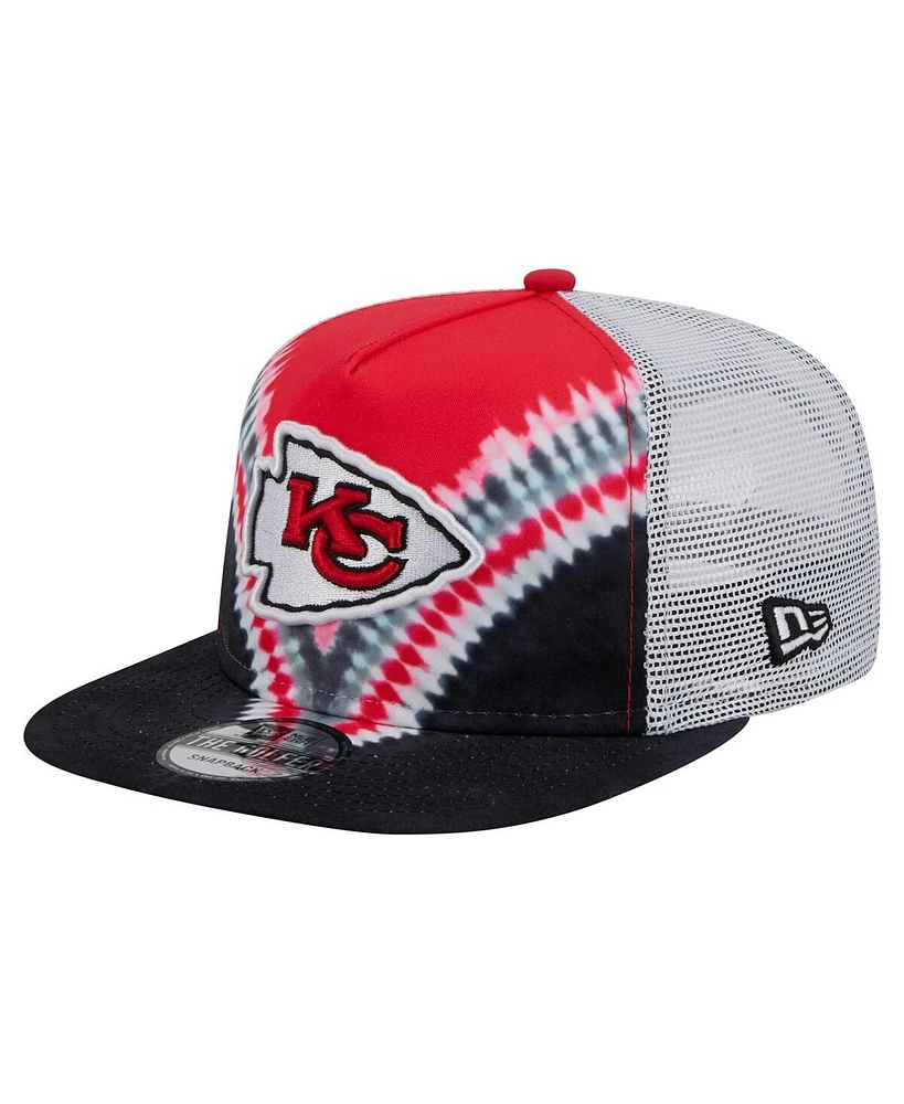 New Era Men's Red/Black Kansas City Chiefs Throwback Dye Golfer Snapback Hat