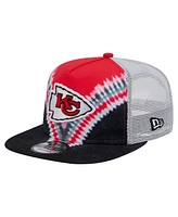 New Era Men's Red/Black Kansas City Chiefs Throwback Dye Golfer Snapback Hat