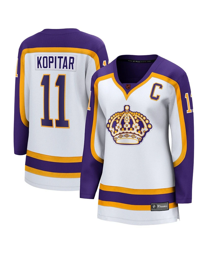 Fanatics Women's Anze Kopitar White Los Angeles Kings Special Edition 2.0 Breakaway Captain's Patch Jersey