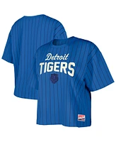 New Era Women's Blue Detroit Tigers City Connect Multiplier Pinstripe Cropped T-Shirt