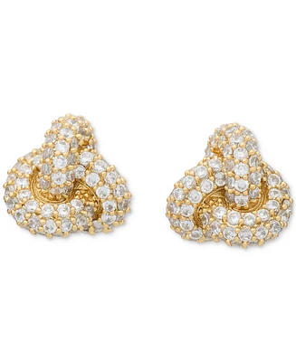 kate spade new york Gold-Tone Pave Double Knot Stud Earrings