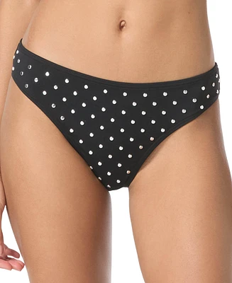 Michael Kors Women's Studded High-Leg Bikini Bottoms